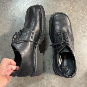 Dr Doc Martens Black Leather Oxford Chunky Shoes Mens 9 Air Cushioned 9256 Y2K